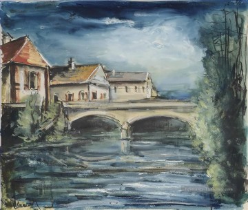 Maurice de Vlaminck œuvres - Le pont du village Maurice de Vlaminck